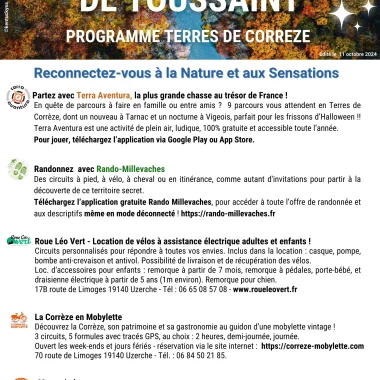 Programme Vacances de Toussaint 2024